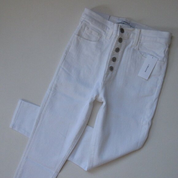 NWT J Brand Lillie High Rise Crop Skinny in White Photo Ready HD Stretch Jean 30 - Picture 2 of 6